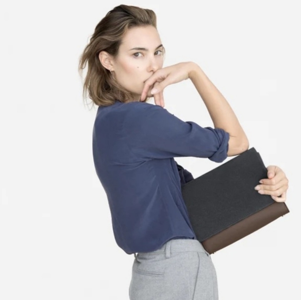 Everlane Crossbody Bag Brown Leather Petra Clutch Business Classic Made In Italy